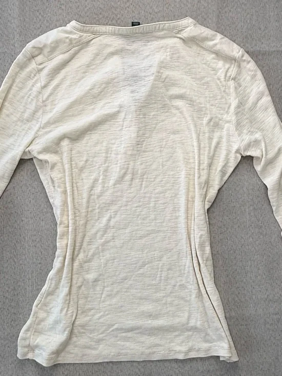 Ralph Lauren Cream Long-Sleeve Henley with Brown Placket - Picture 4 of 4